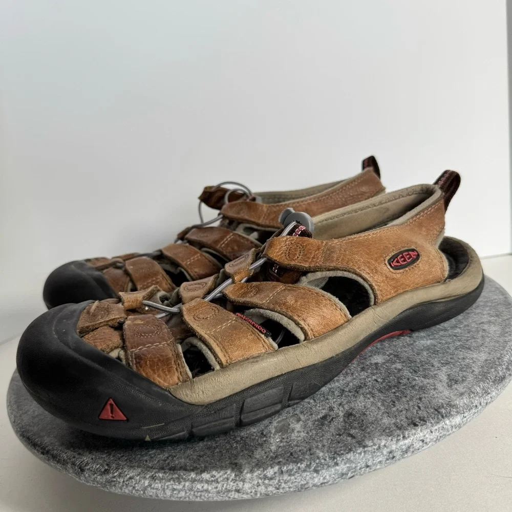 Keen Newport Brown Leather Sandals Shoes Waterproof 10